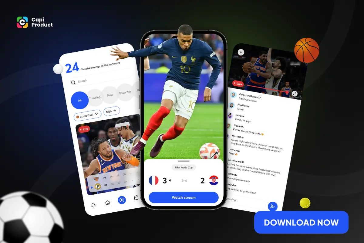 体育直播APP界面展示多屏同看功能